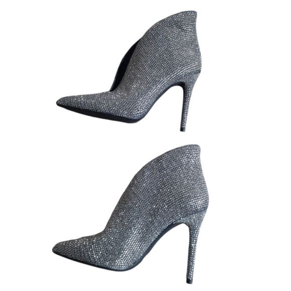 *NWOT* JESSICA SIMPSON Lasnia Pewter Multi Glitter Gabor Encrusted Ankle Bootie - Picture 5 of 9